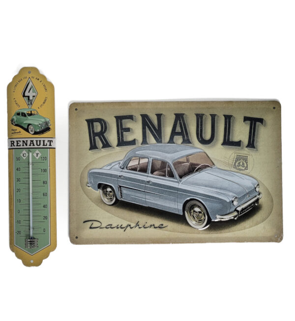 Angebot "Geschenkset 10" Blechschild Renault Dauphine - Thermometer 4CV  (Nostalgic Art)