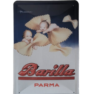Blechschild Barilla Parma - Babys im Nudelhimmel (20 x 30 cm)