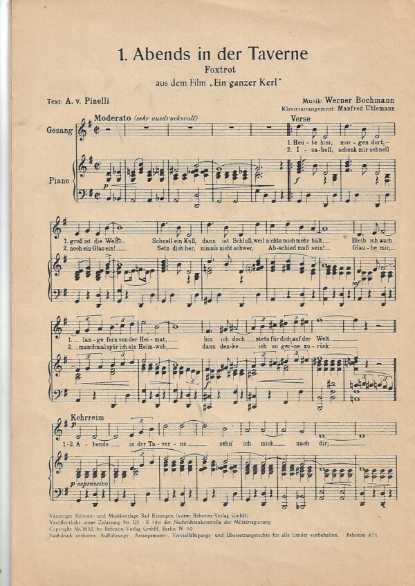 Zeitschrift   Verliebte Melodien Heft 1 - 9 Film- und Tanzschlager 1947 – Bild 2