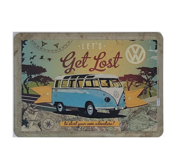 Blechpostkarte VW Bulli - Let's get lost (Nostalgic Art)