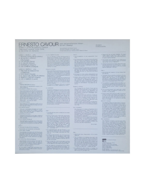 LP Schallplatte Vinyl Ernesto Cavour y su Charango harmonia mundi 1984 – Bild 2