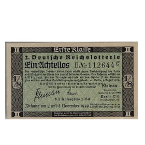 Dies & Das Achtellos der 2. Deutschen Reichslotterie – 1939 - original -