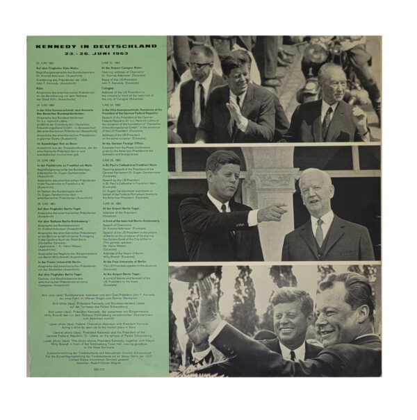 Schallplatte Vinyl LP Kennedy in Deutschland - Im Zeichen der Freundschaft – Bild 2