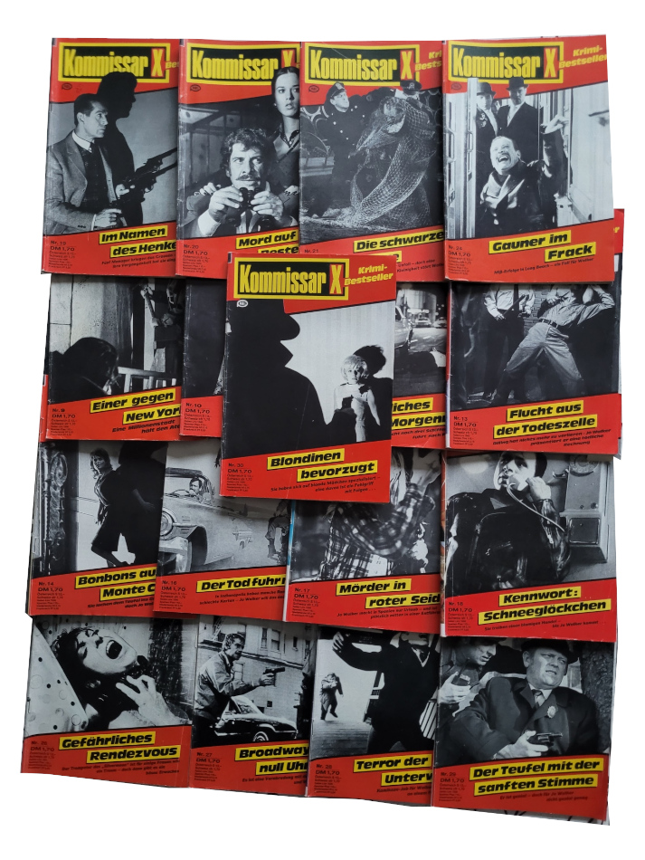 Romanheft Kommissar X - 17 Hefte - Konvolut - Pabel Verlag ca. 1986