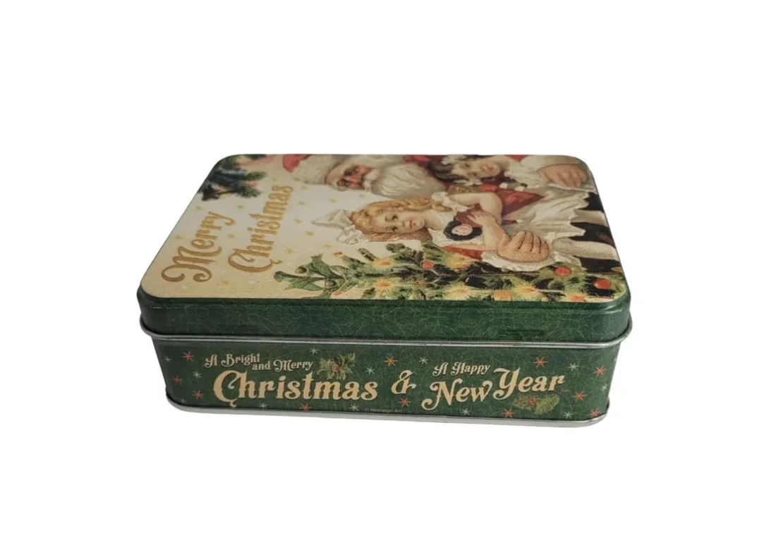 Vorratsdose Blechdose flach Merry Christmas 1,5 L klein (Nostalgic Art) – Bild 2