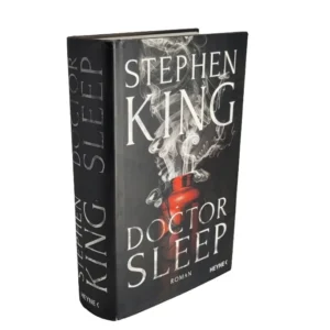 „Doctor Sleep – Stephen King, Heyne Verlag, deutsches Hardcover mit Rauchflasche auf dunklem Hintergrund, ISBN 9783453268555.“
